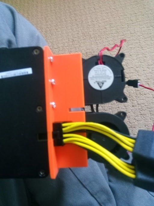 NVIDIA Tesla V80 Double fan intake 4020 fan 3D print model_3