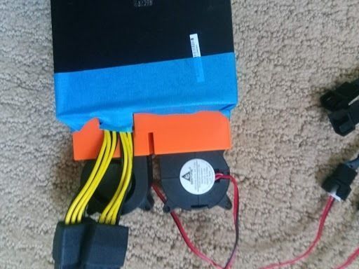 NVIDIA Tesla V80 Double fan intake 4020 fan 3D print model_1