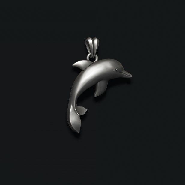 Dolphin pendant 3D print model_5