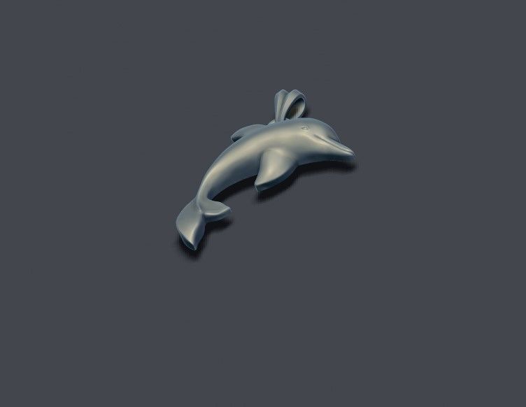 Dolphin pendant 3D print model_4
