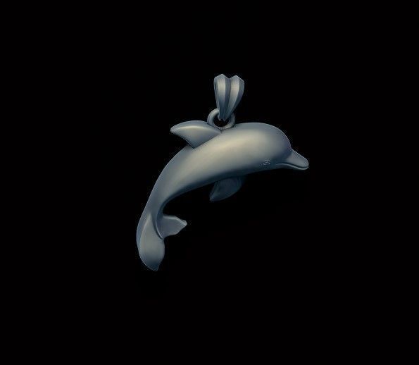 Dolphin pendant 3D print model_3