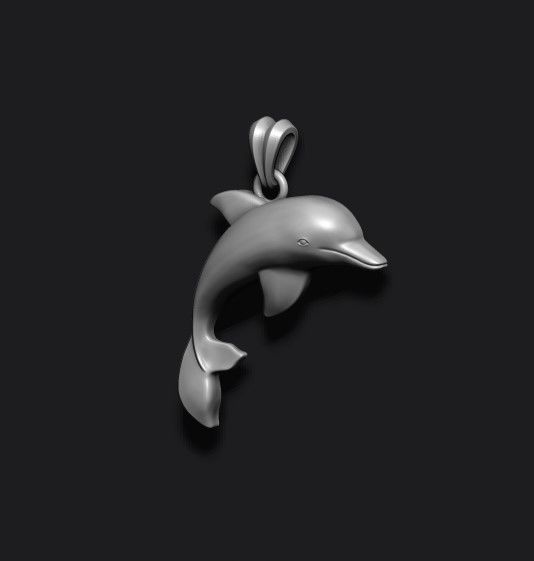 Dolphin pendant 3D print model_6
