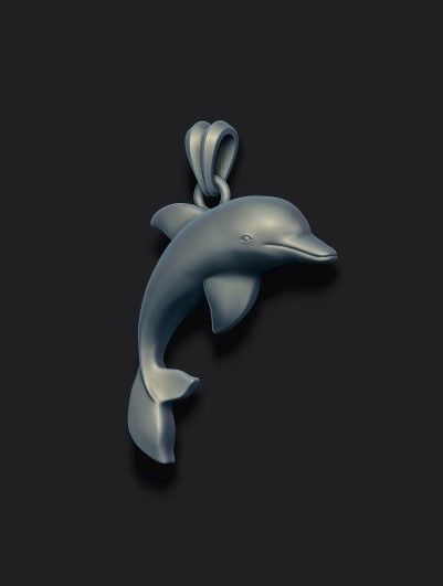 Dolphin pendant 3D print model_2