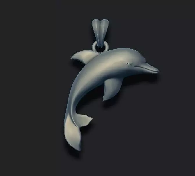 Dolphin pendant 3D print model_0