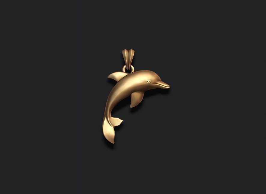 Dolphin pendant 3D print model_1