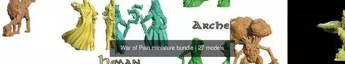 War of Pain miniature bundle 3D Model Collection