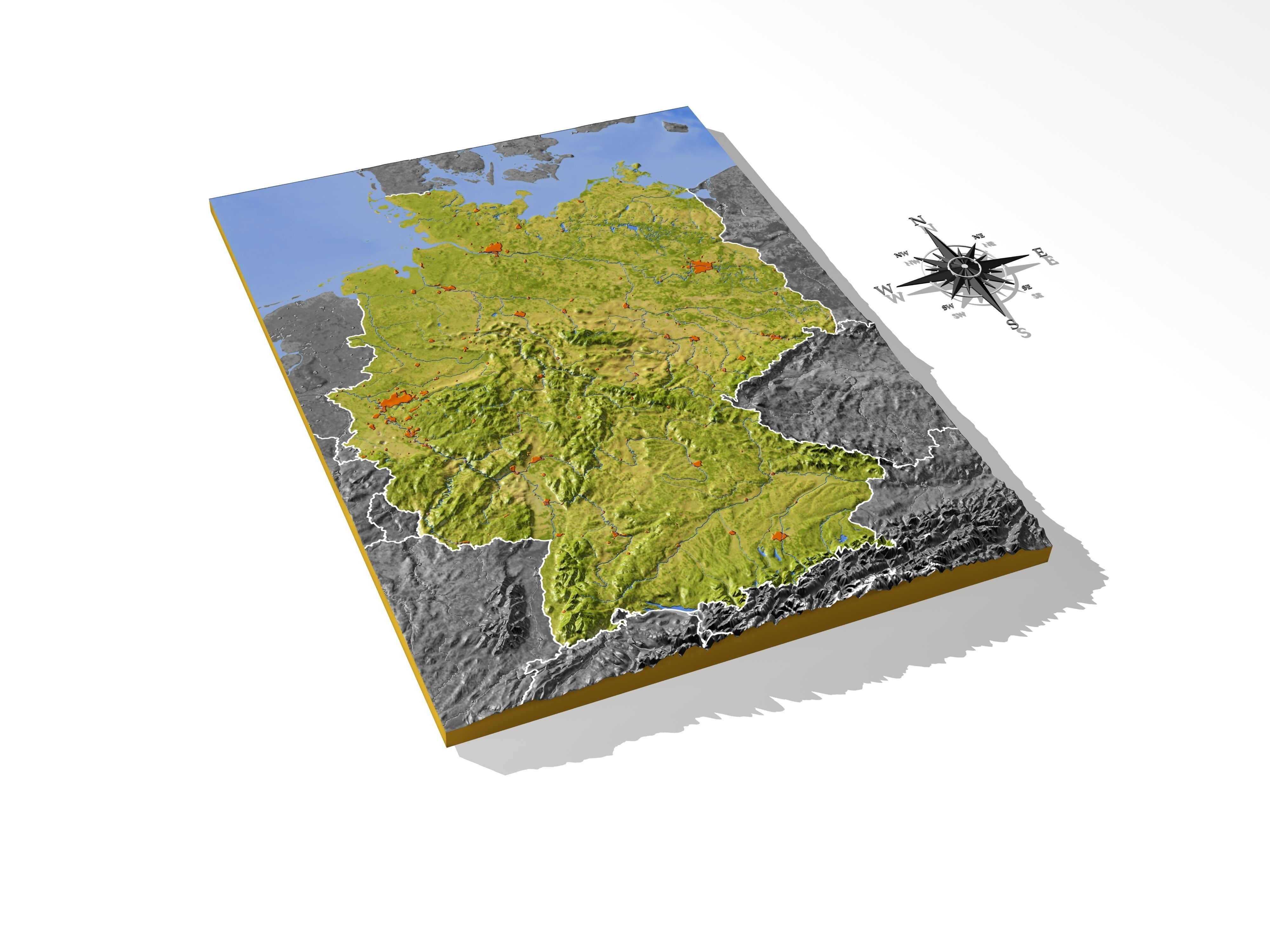 Germany High resolution 3D relief maps 3D model_2