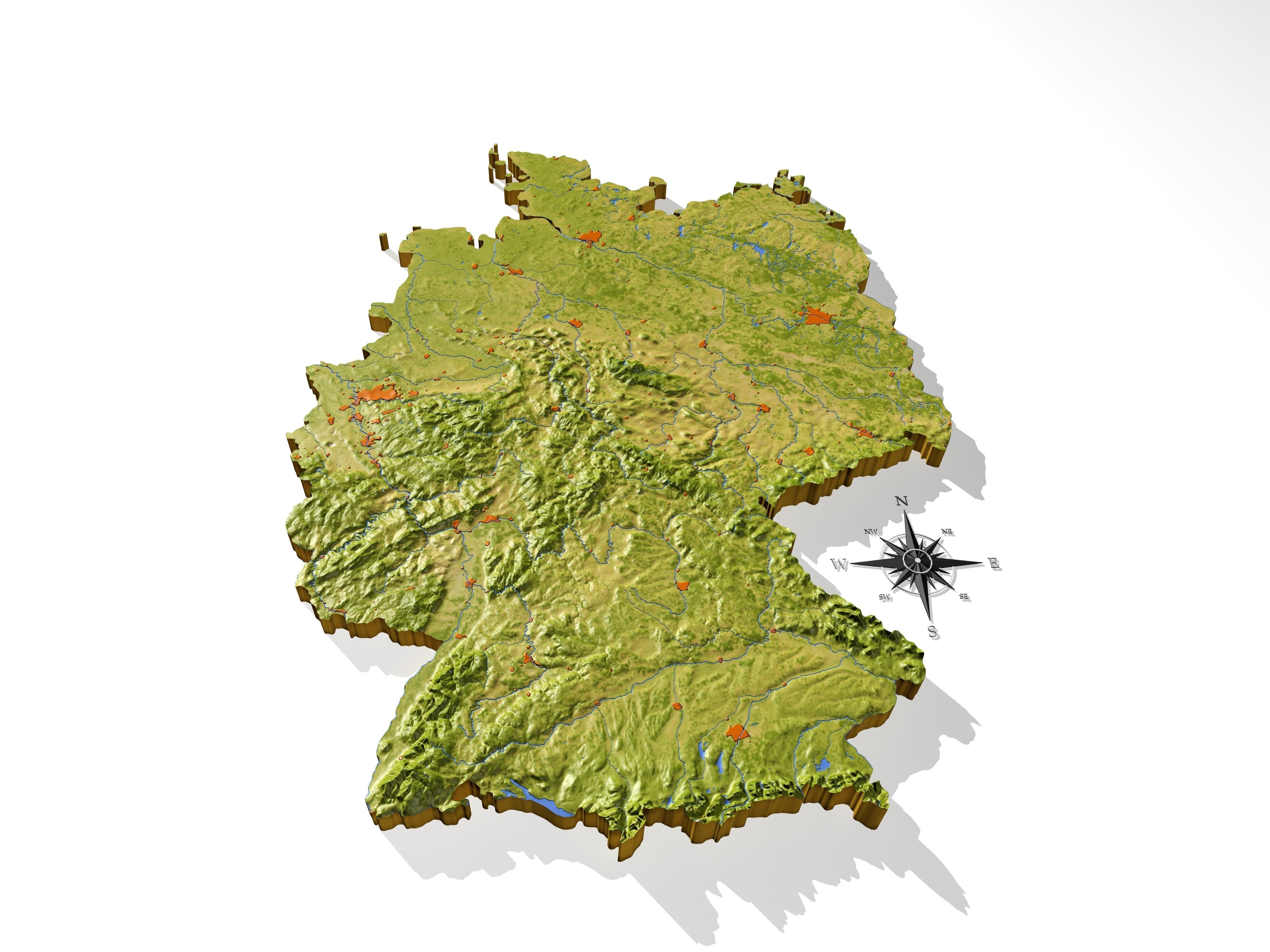 Germany High resolution 3D relief maps 3D model_1