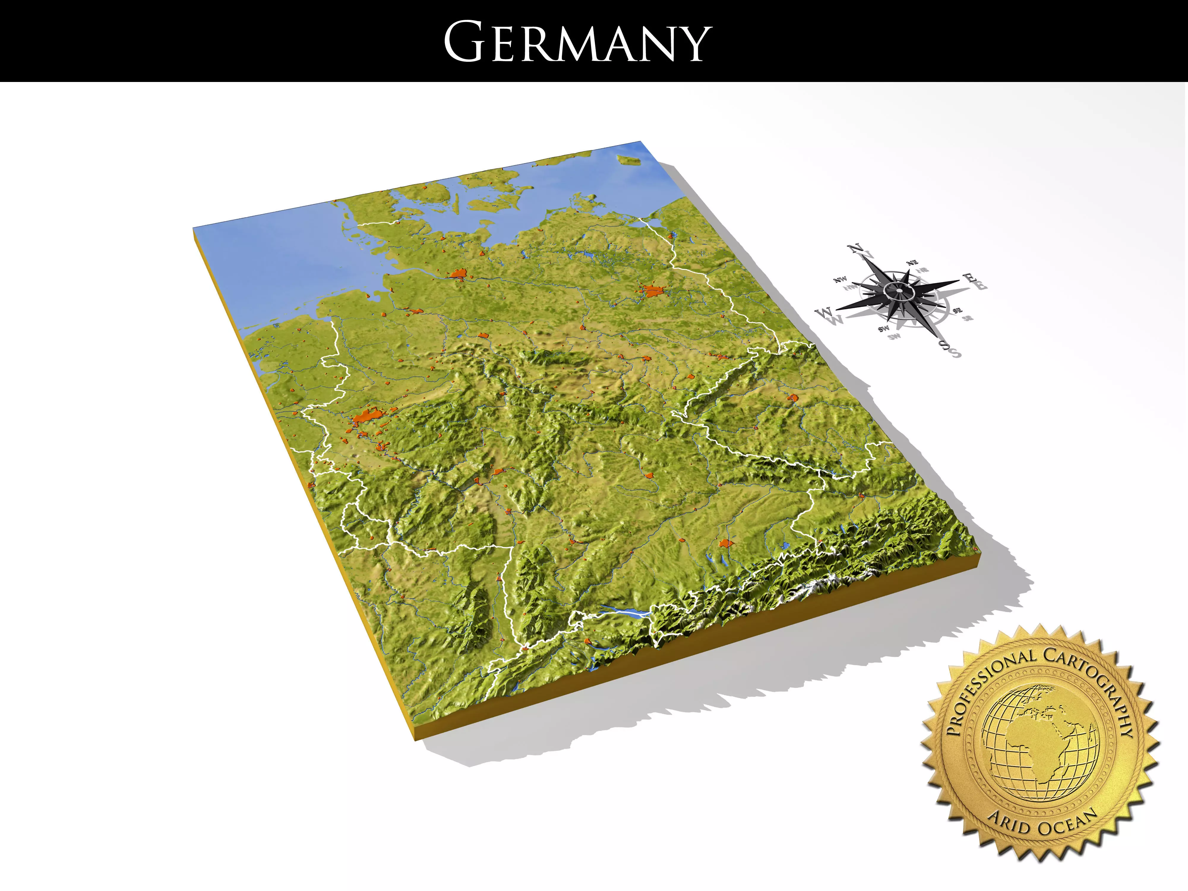 Germany High resolution 3D relief maps 3D model_0