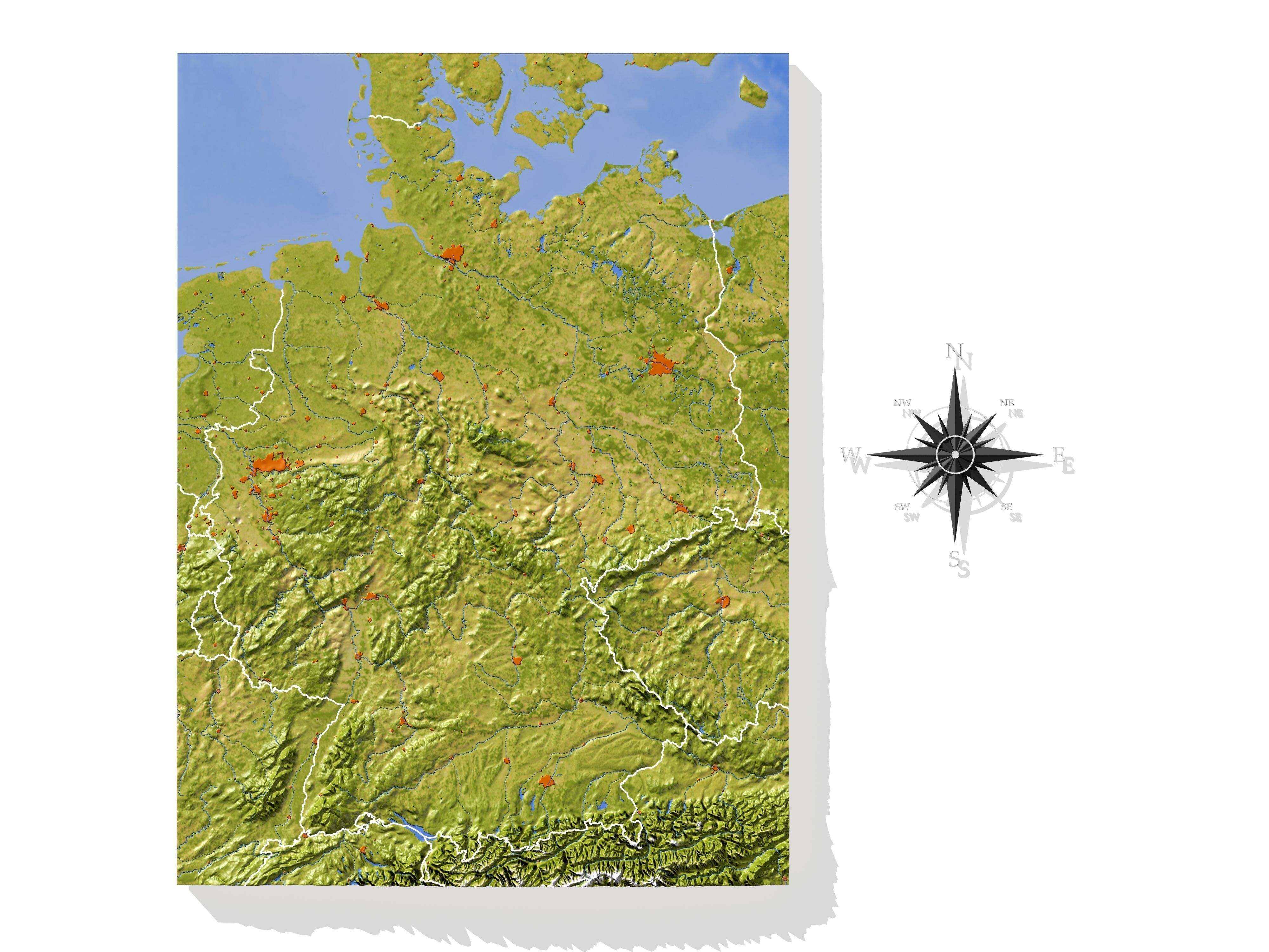 Germany High resolution 3D relief maps 3D model_6