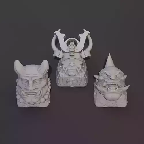 Pack 3 Keycaps of Samurai Keycap - Ogre Keycap - Oni Keycap 3D print model
