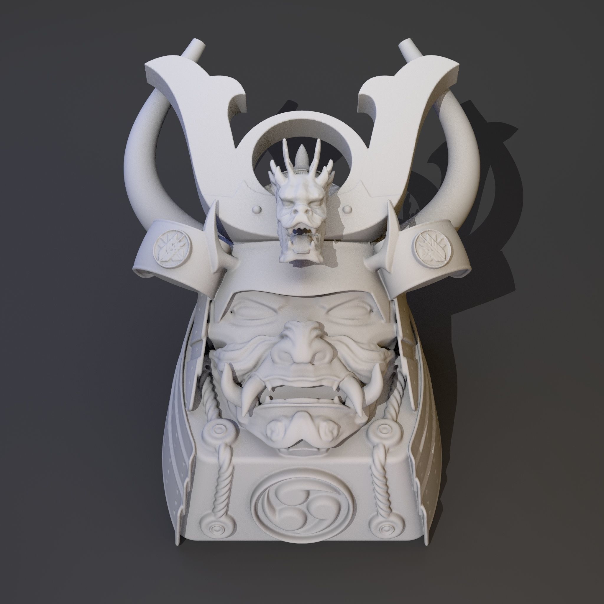 Pack 3 Keycaps of Samurai Keycap - Ogre Keycap - Oni Keycap 3D print model_3
