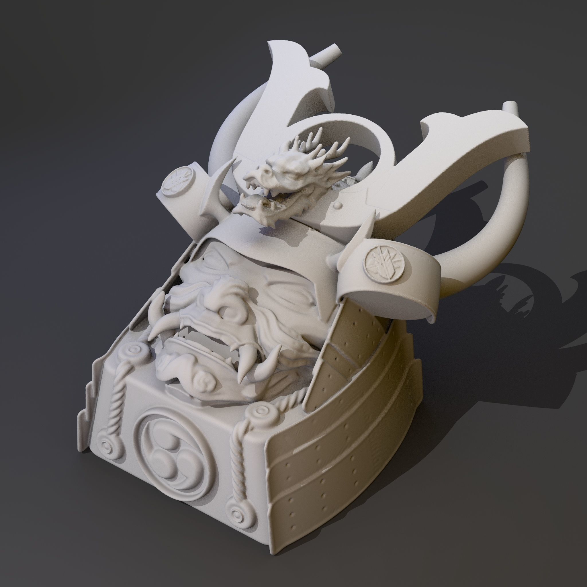 Pack 3 Keycaps of Samurai Keycap - Ogre Keycap - Oni Keycap 3D print model_1