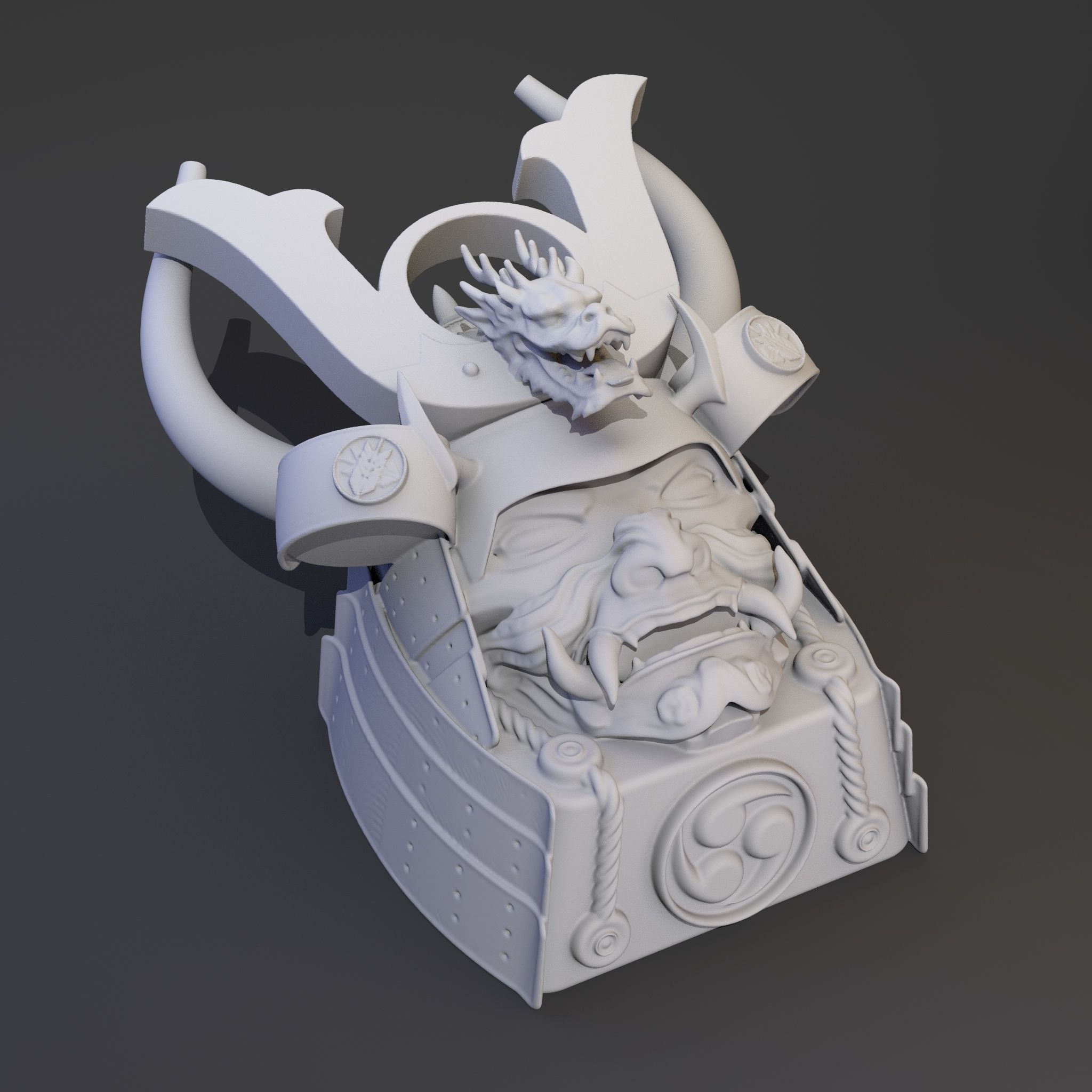 Pack 3 Keycaps of Samurai Keycap - Ogre Keycap - Oni Keycap 3D print model_2