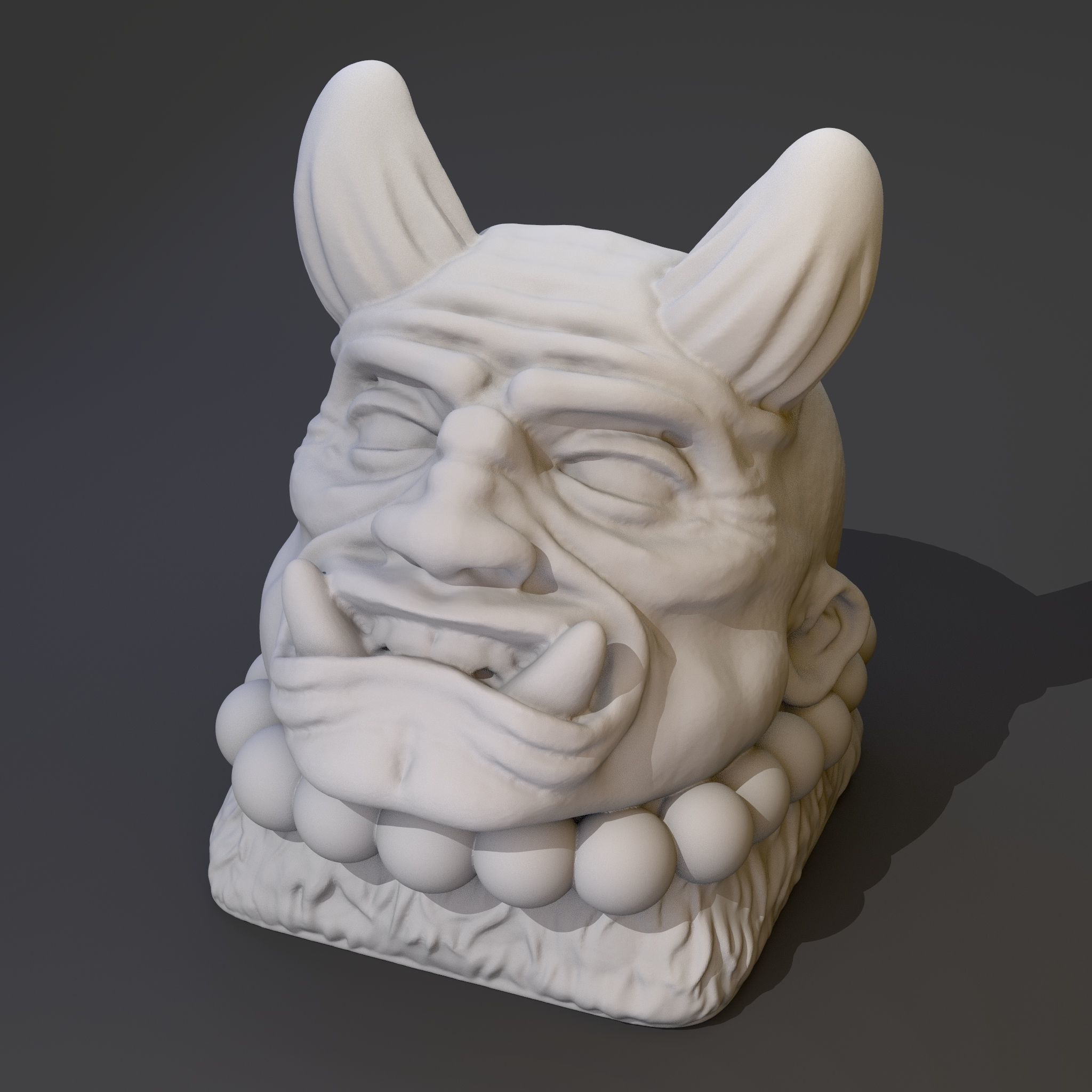 Pack 3 Keycaps of Samurai Keycap - Ogre Keycap - Oni Keycap 3D print model_7