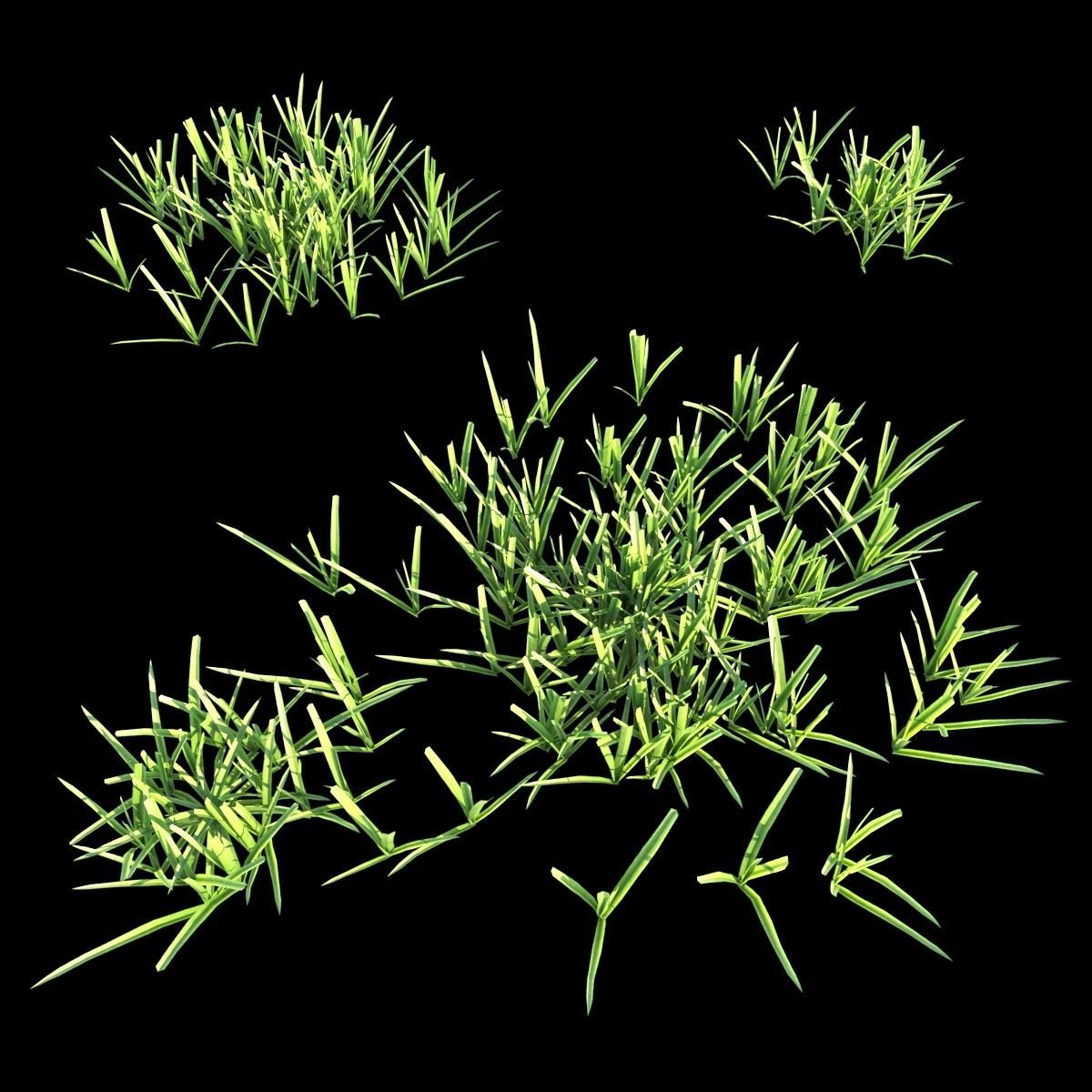 Grass Set 01 3D model_6
