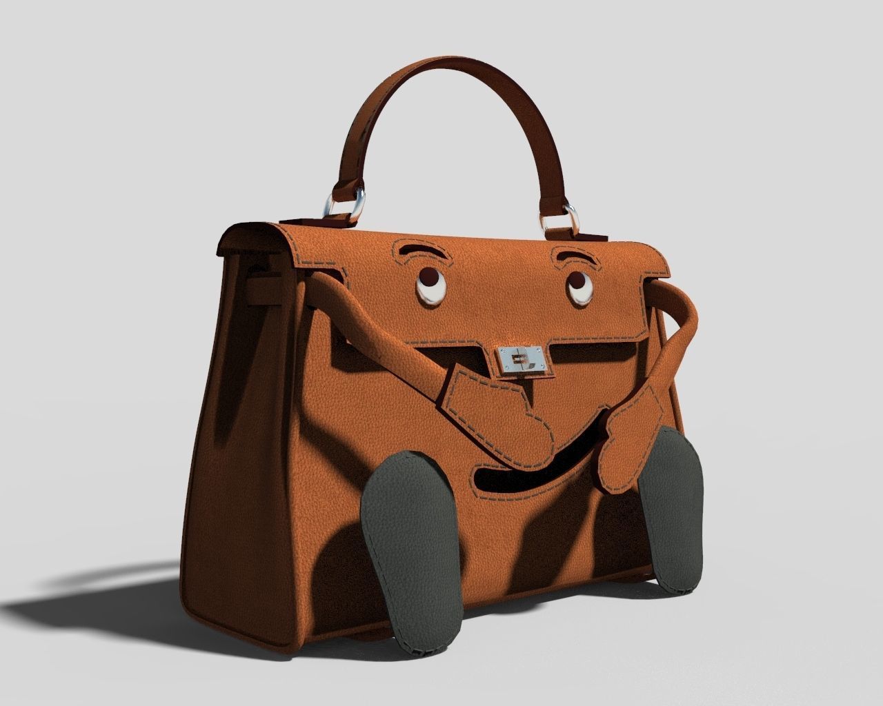 Hermes Kelly Doll Bag Low-poly 3D model_5