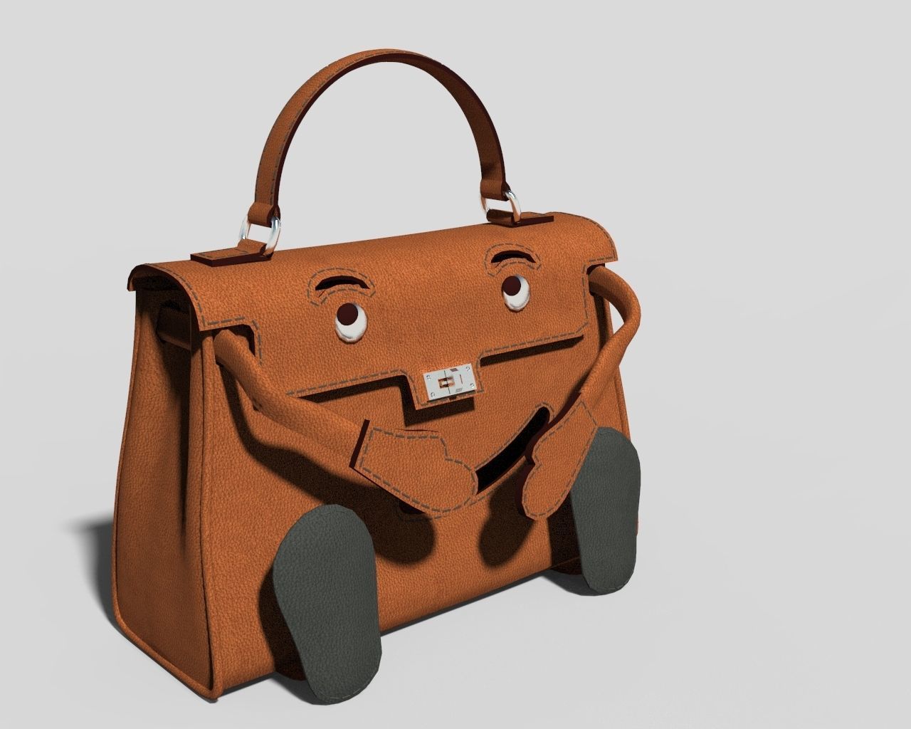 Hermes Kelly Doll Bag Low-poly 3D model_6