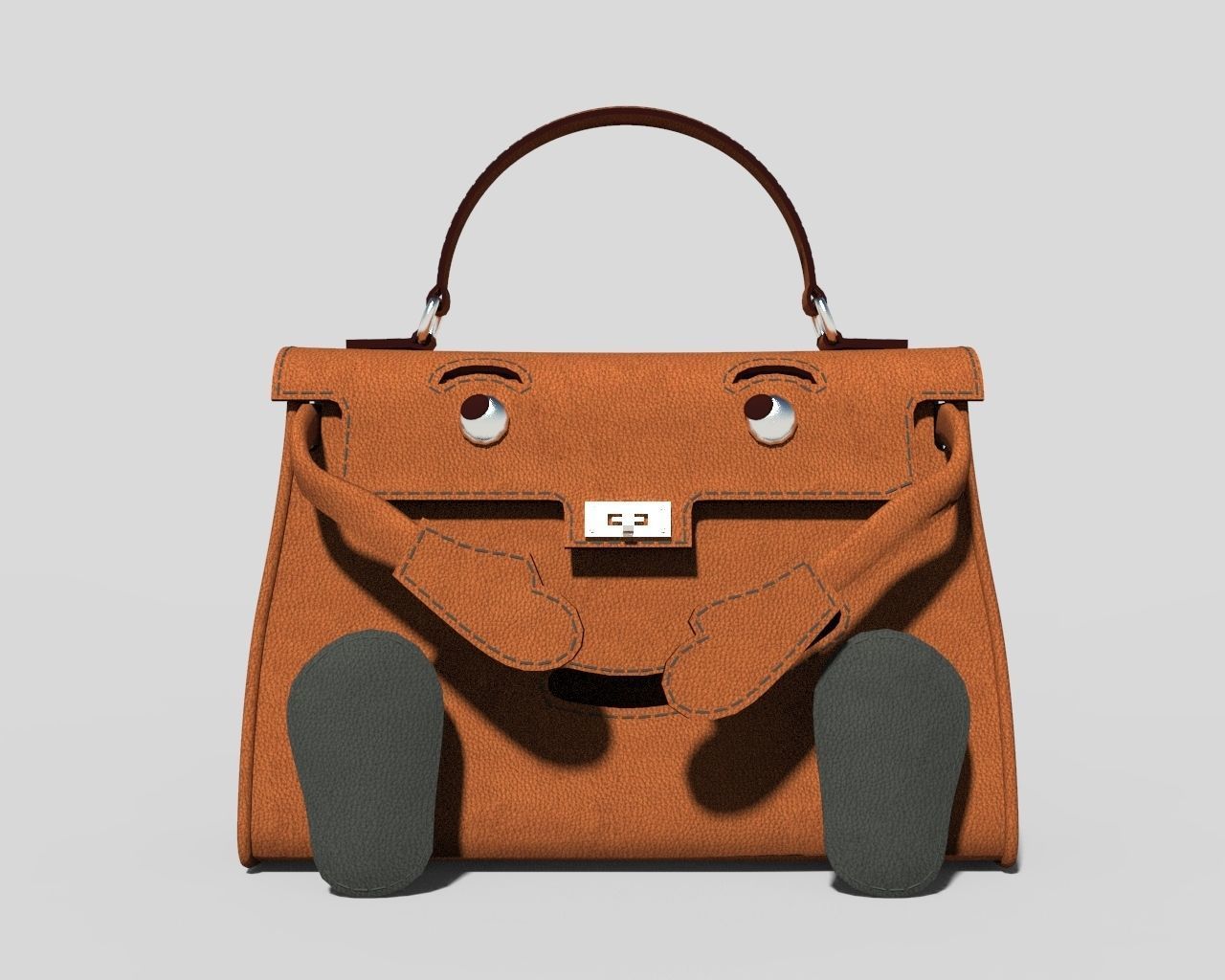 Hermes Kelly Doll Bag Low-poly 3D model_2