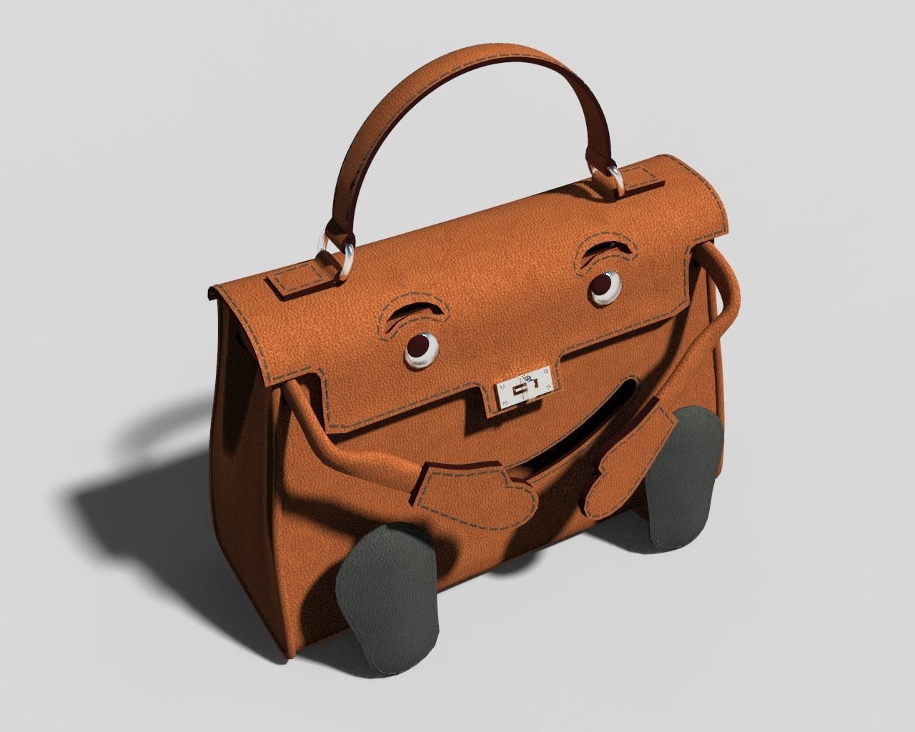 Hermes Kelly Doll Bag Low-poly 3D model_4