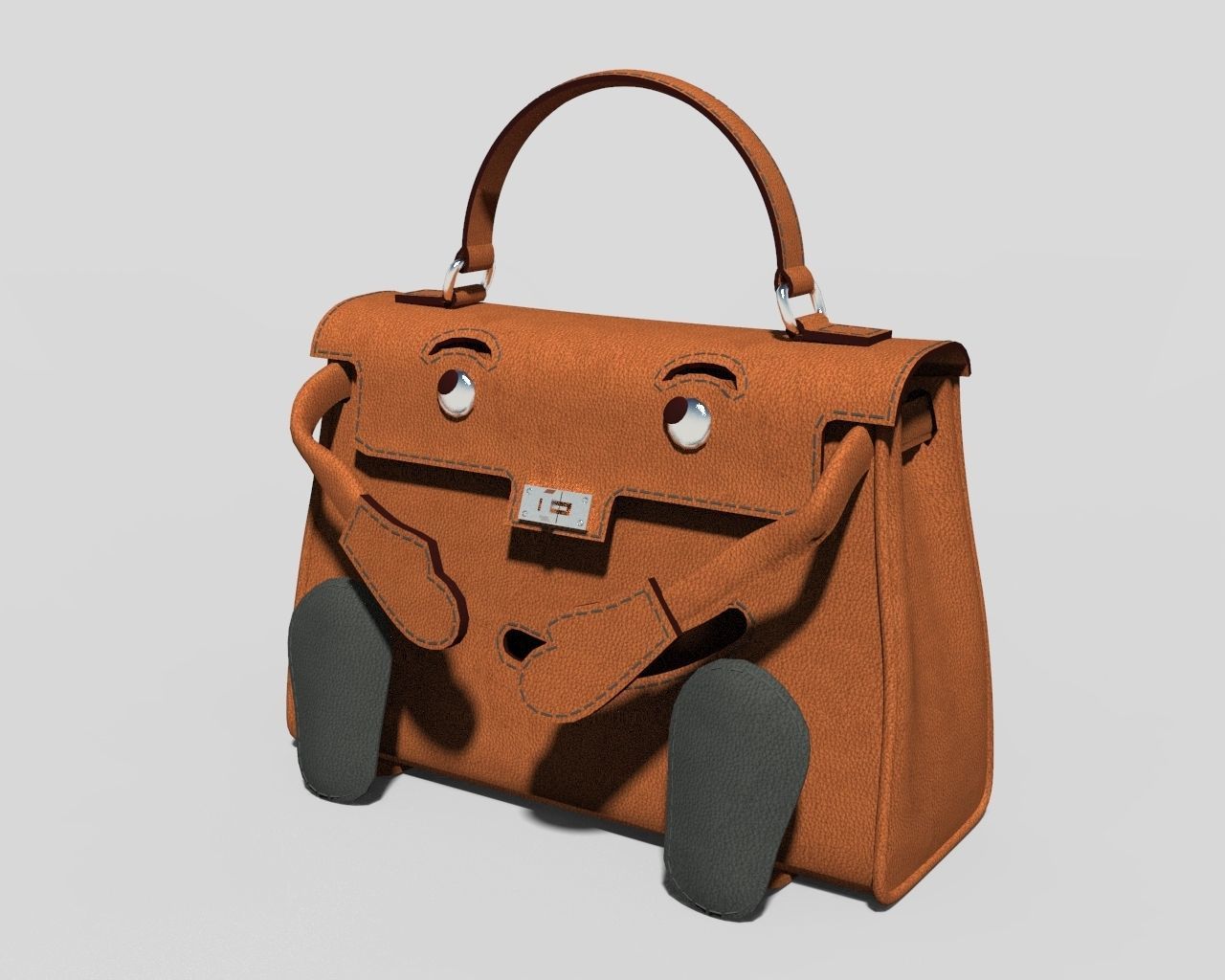 Hermes Kelly Doll Bag Low-poly 3D model_3