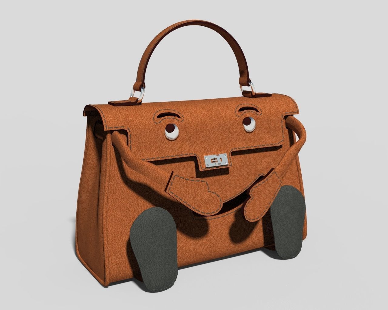 Hermes Kelly Doll Bag Low-poly 3D model_1