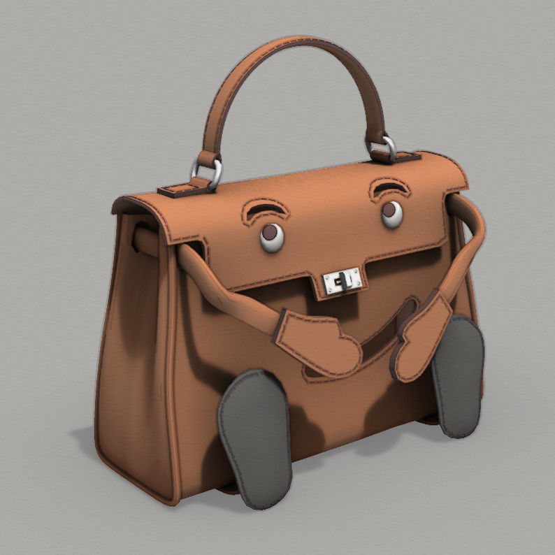 Hermes Kelly Doll Bag Low-poly 3D model_26