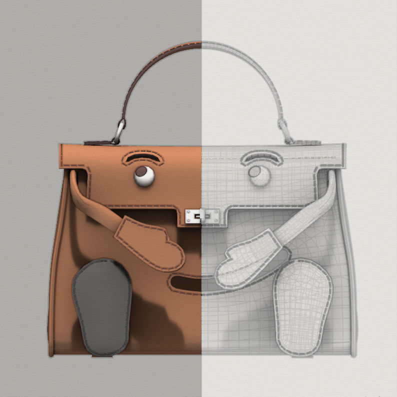 Hermes Kelly Doll Bag Low-poly 3D model_24
