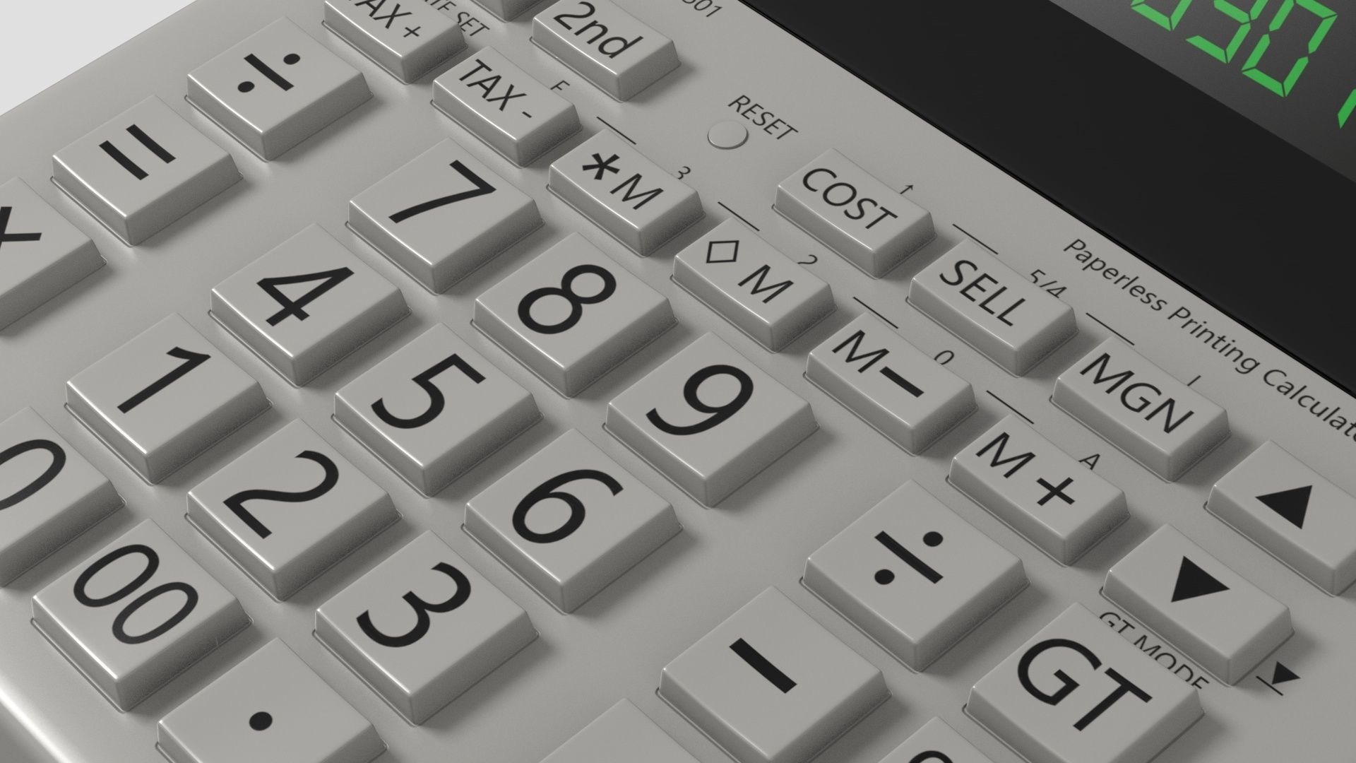 Sharp El-1501 Compact  12-Digit Display  Printing Calculator 3D model_7