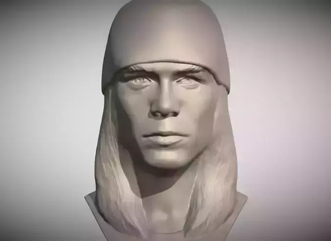 Axl Rose bust 3D printing ready stl obj formats 3D print model