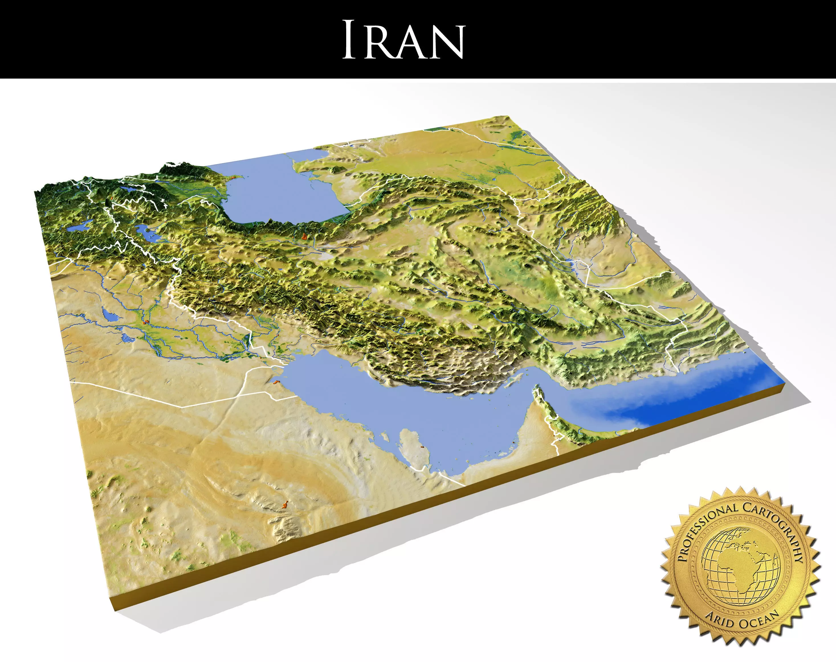 Iran High resolution 3D relief maps 3D model_0