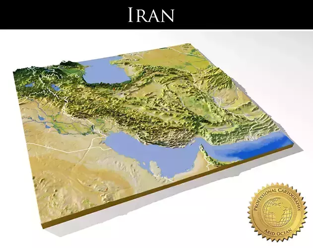 Iran High resolution 3D relief maps 3D model