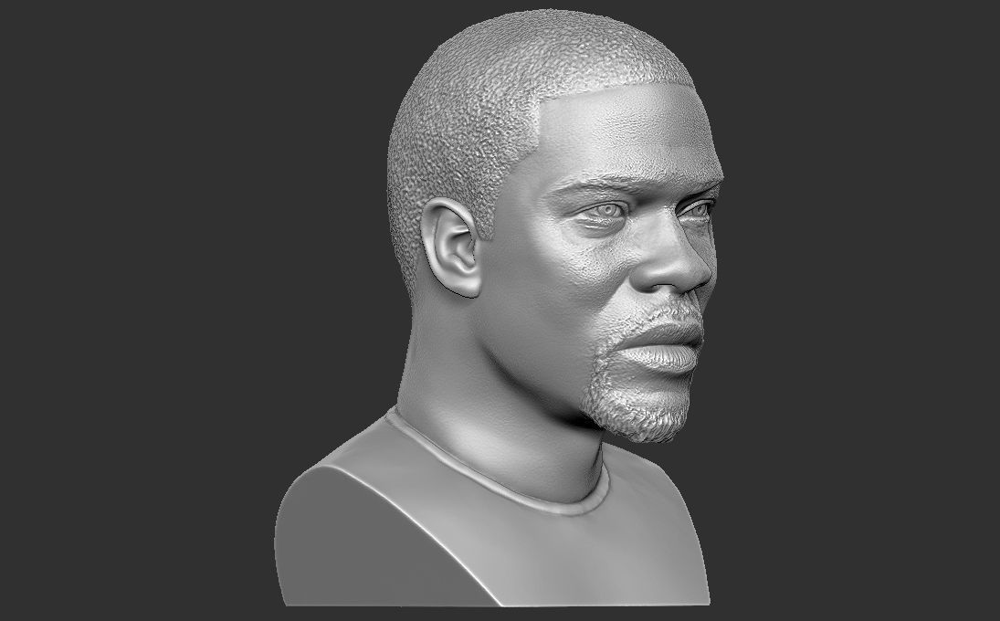 Kevin Hart bust 3D printing ready stl obj formats 3D print model_9