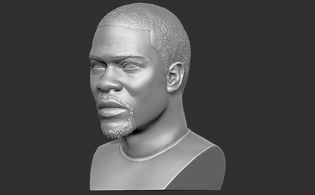 Kevin Hart bust 3D printing ready stl obj formats 3D print model_3