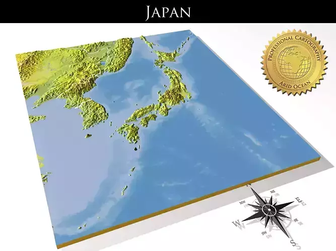 Japan High resolution 3D relief maps 3D model