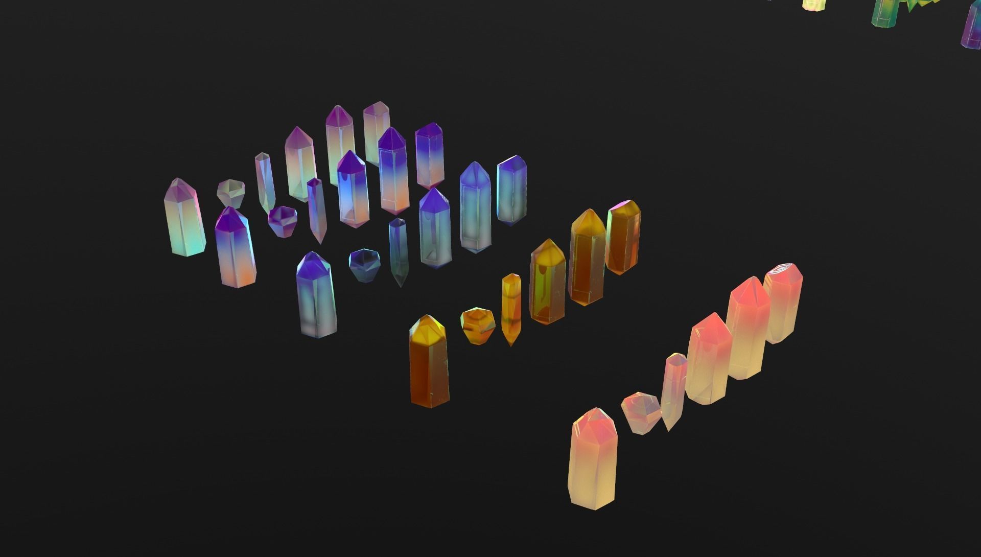 Cristalls asset Low-poly 3D model_11