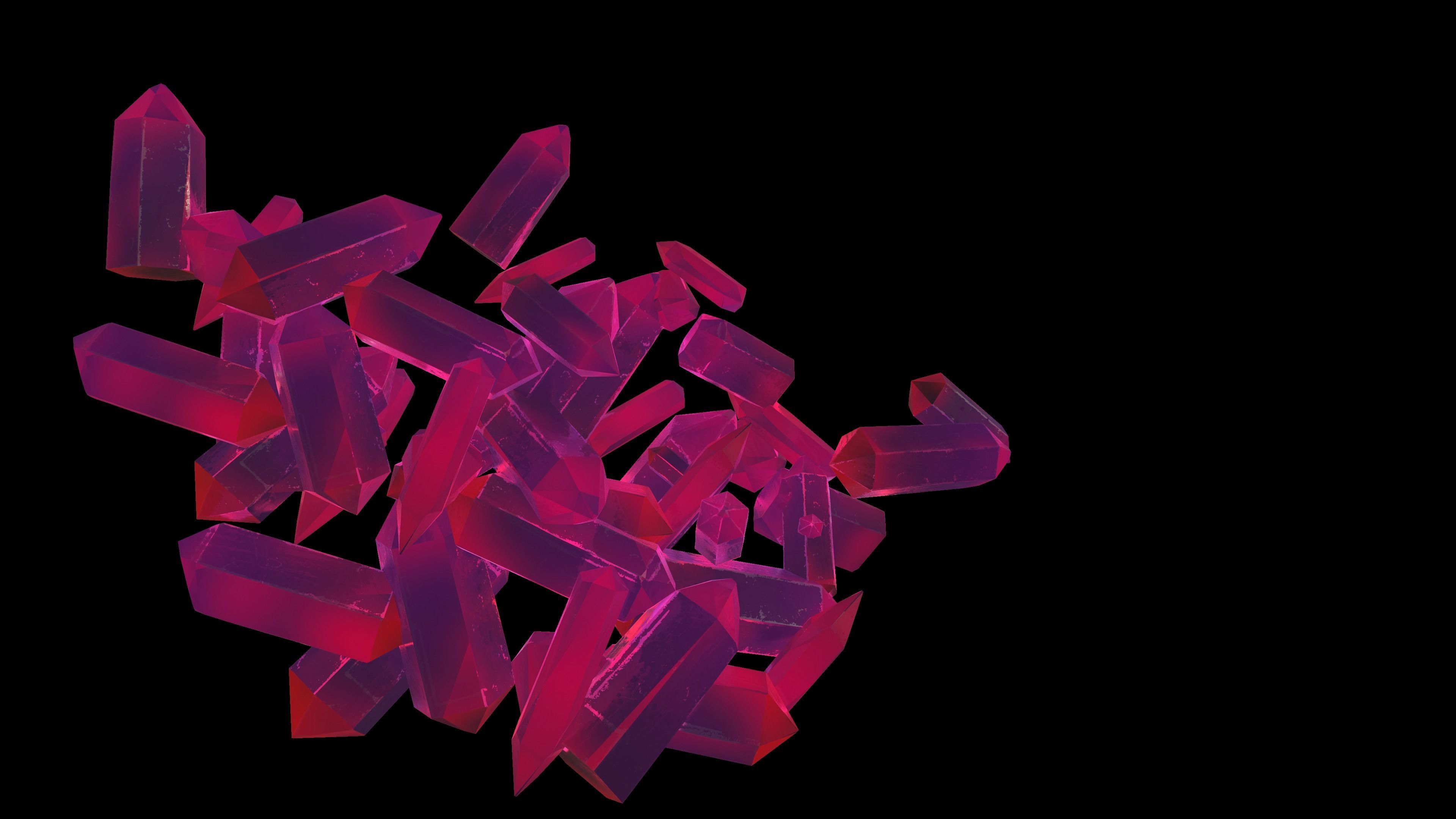 Cristalls asset Low-poly 3D model_26