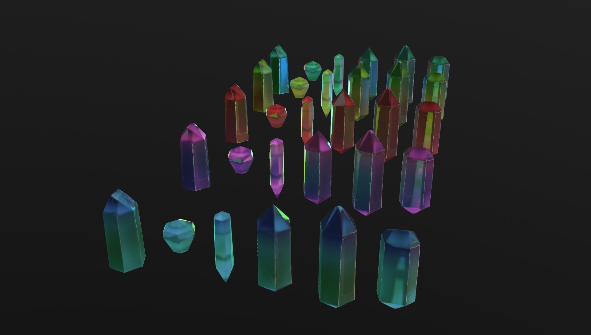 Cristalls asset Low-poly 3D model_18