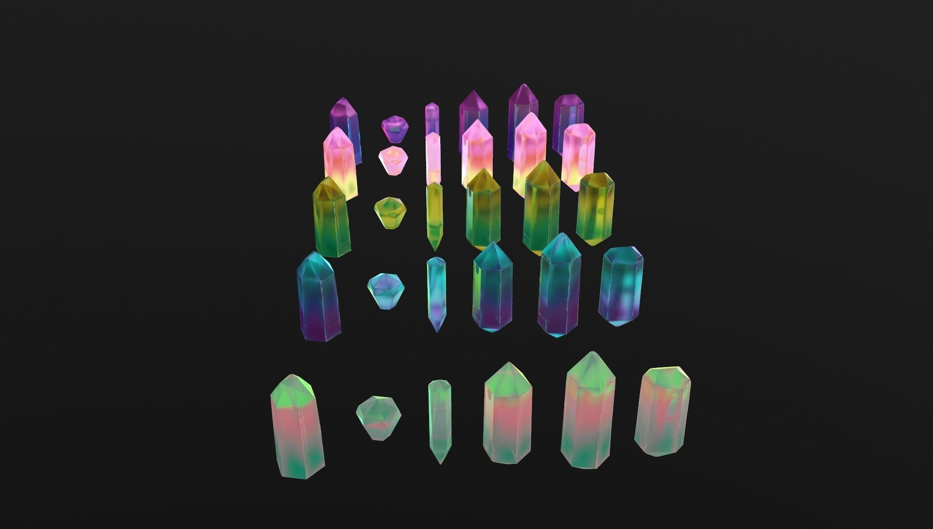 Cristalls asset Low-poly 3D model_19