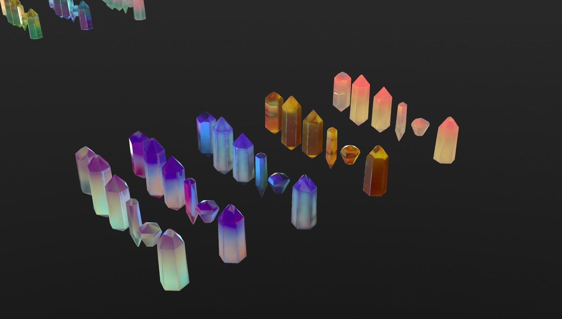 Cristalls asset Low-poly 3D model_10