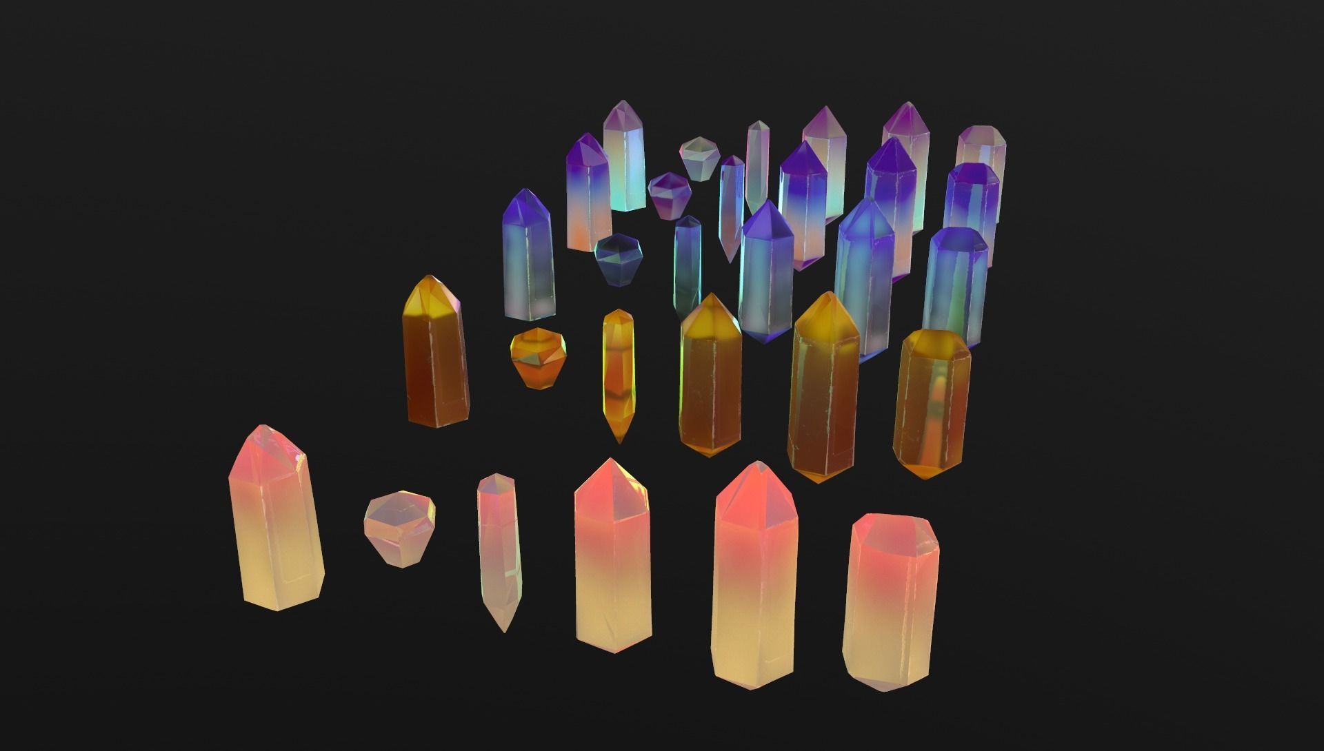 Cristalls asset Low-poly 3D model_12