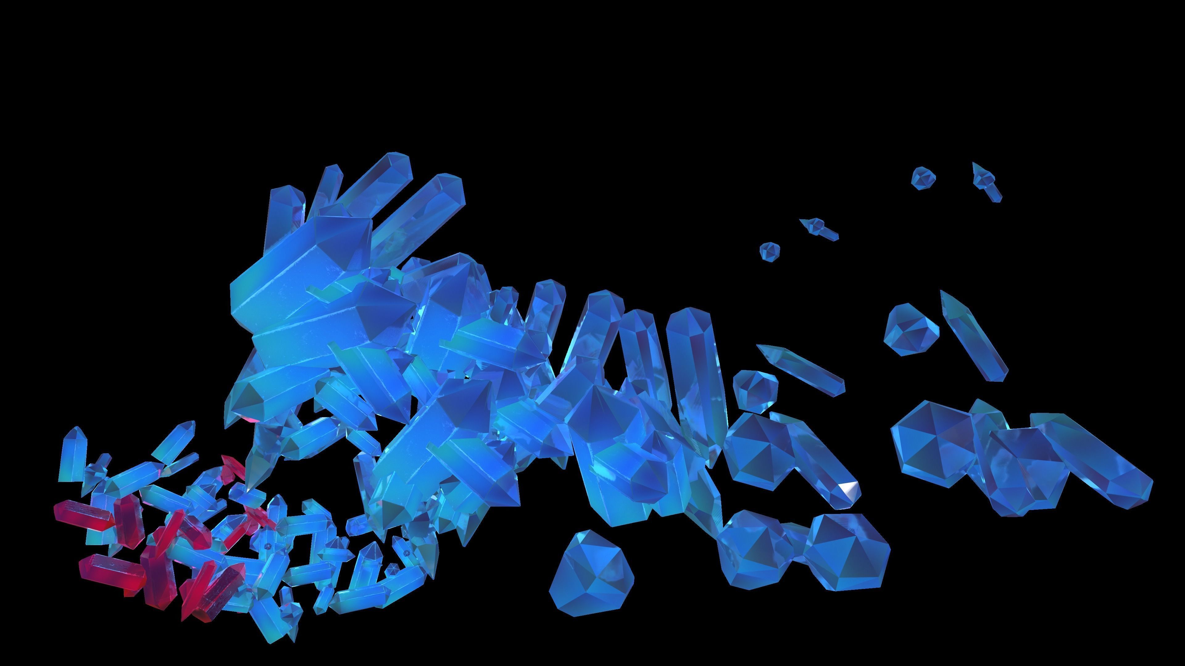 Cristalls asset Low-poly 3D model_1