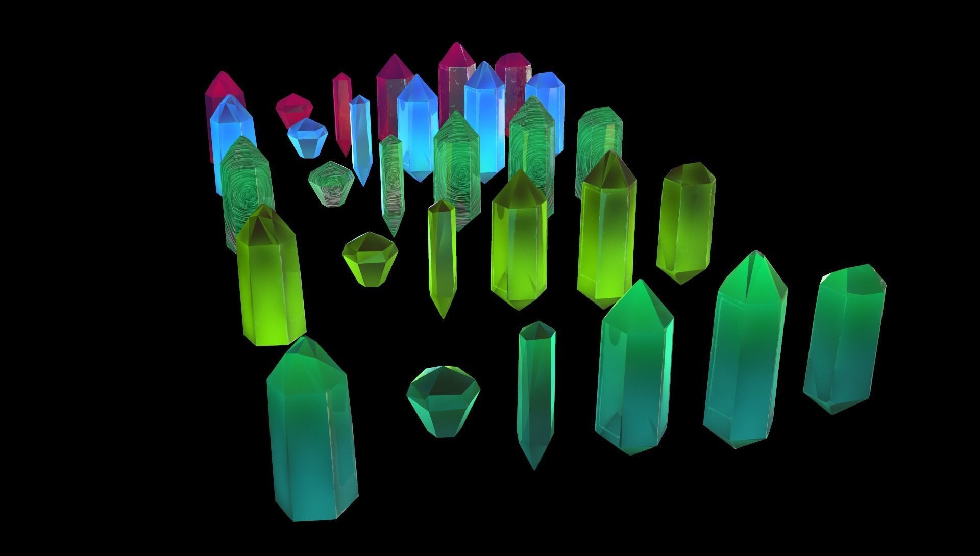 Cristalls asset Low-poly 3D model_4