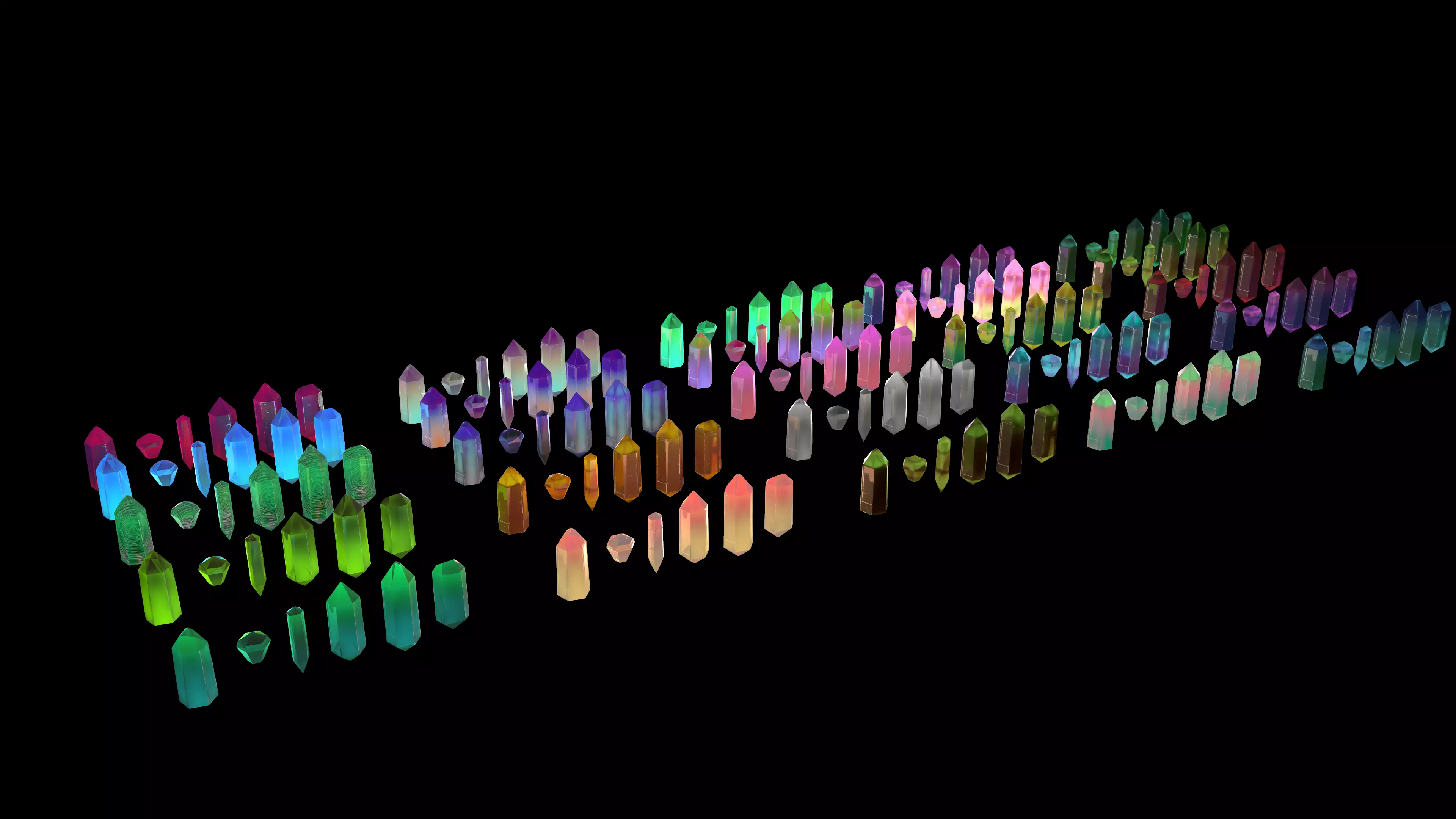 Cristalls asset Low-poly 3D model_0