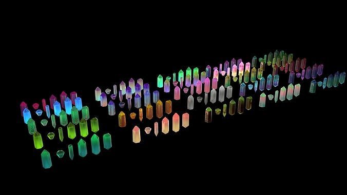Cristalls asset Low-poly 3D model