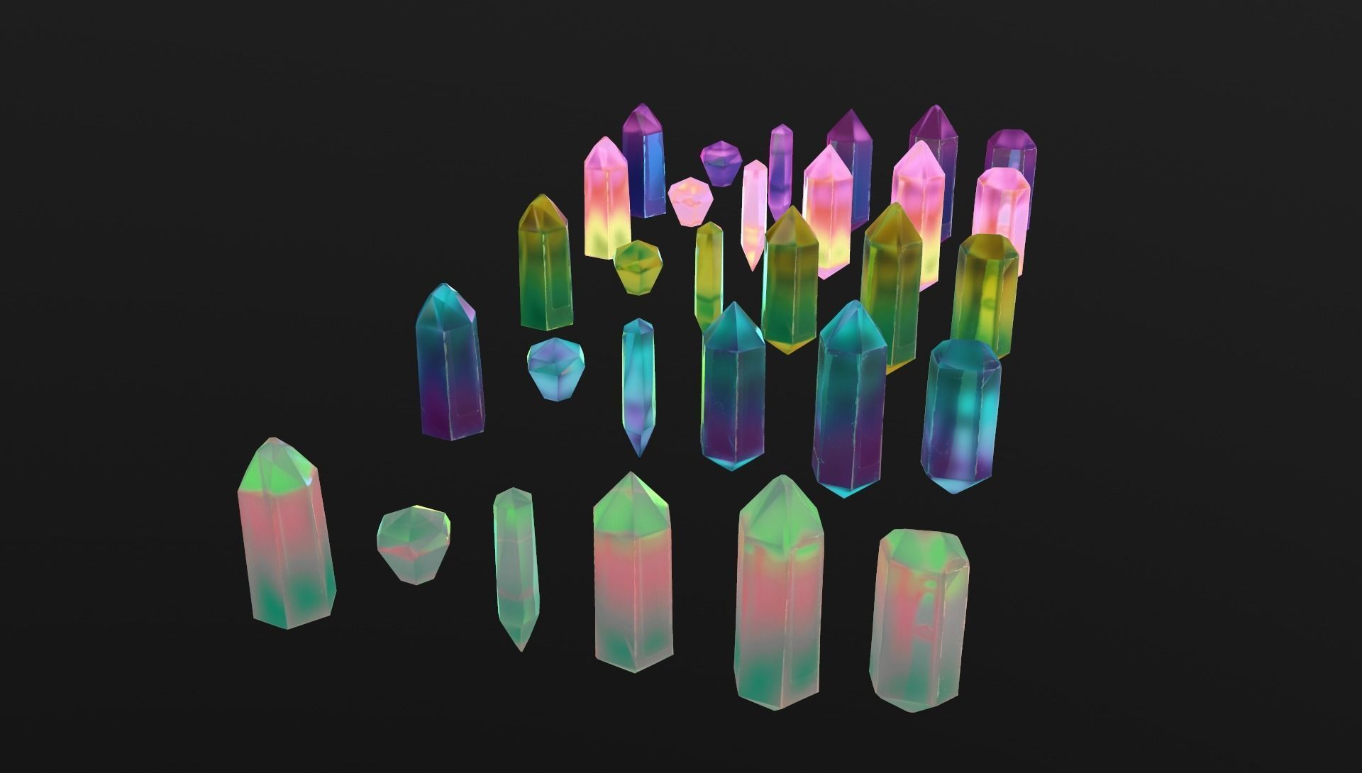 Cristalls asset Low-poly 3D model_22