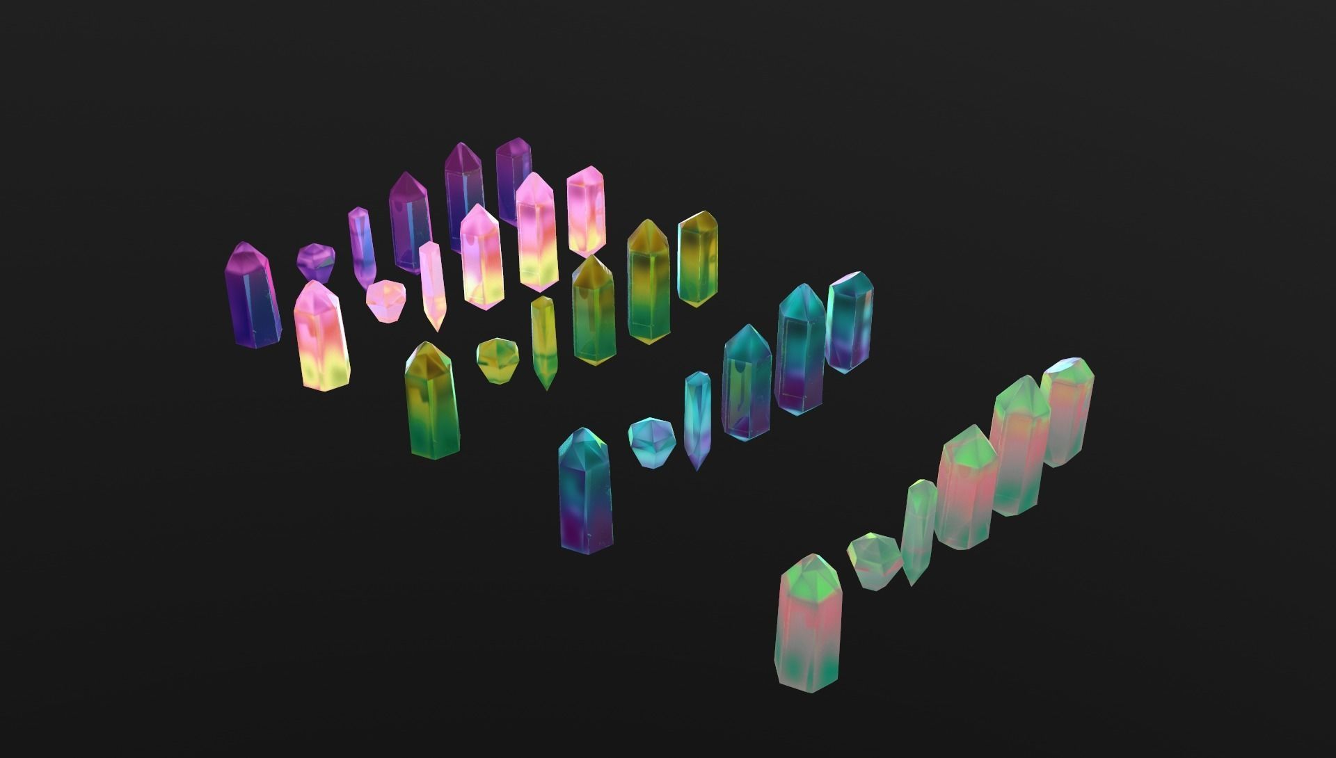 Cristalls asset Low-poly 3D model_21