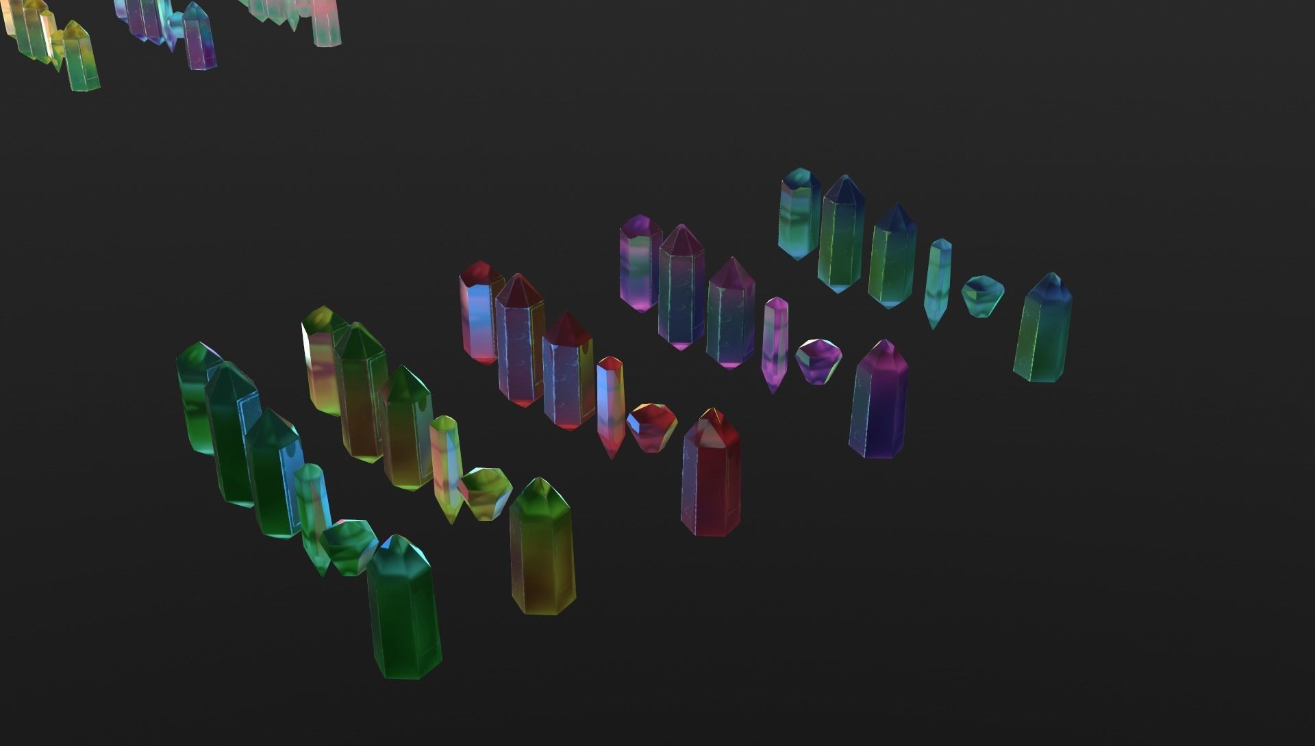 Cristalls asset Low-poly 3D model_17