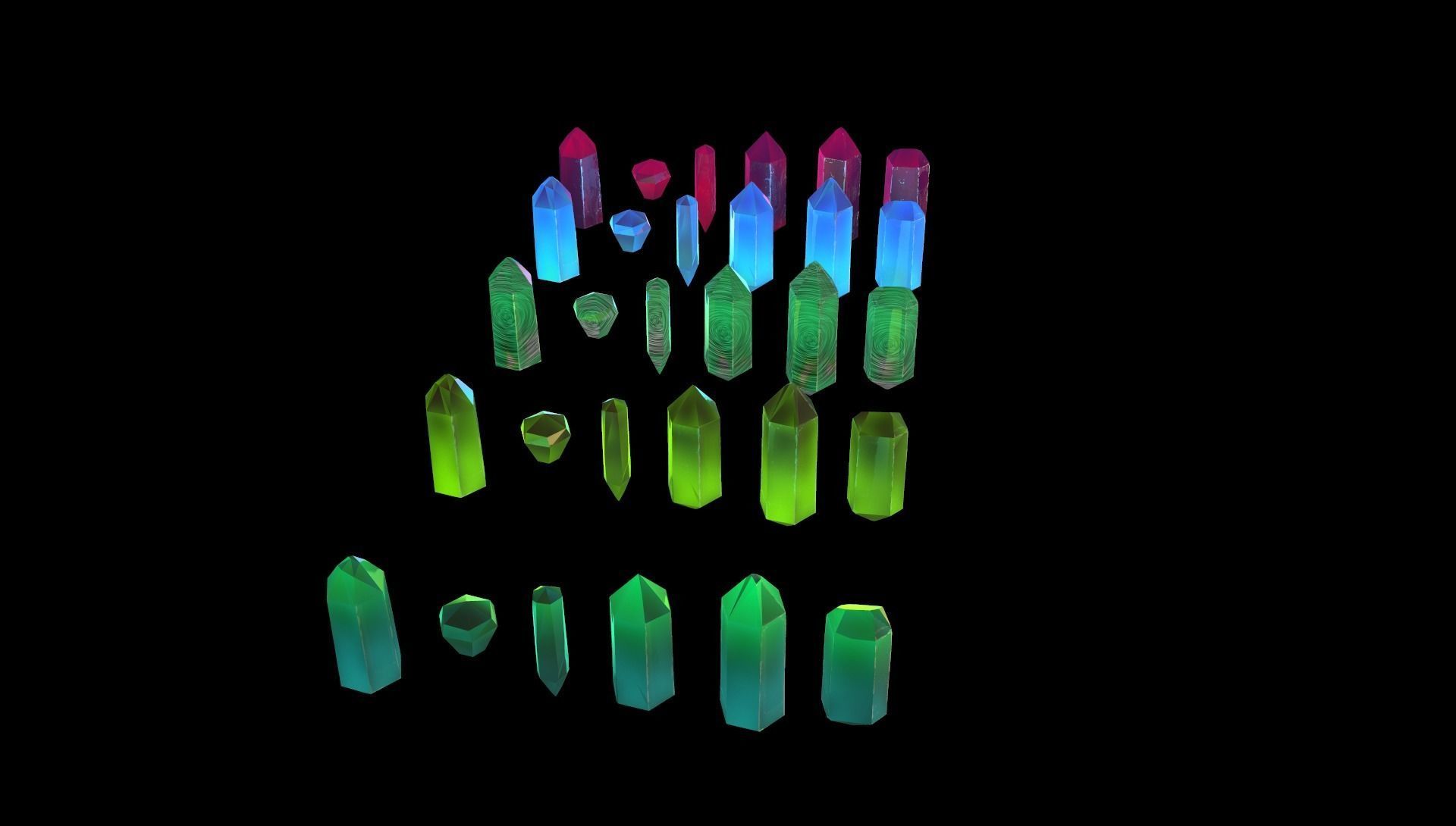 Cristalls asset Low-poly 3D model_7