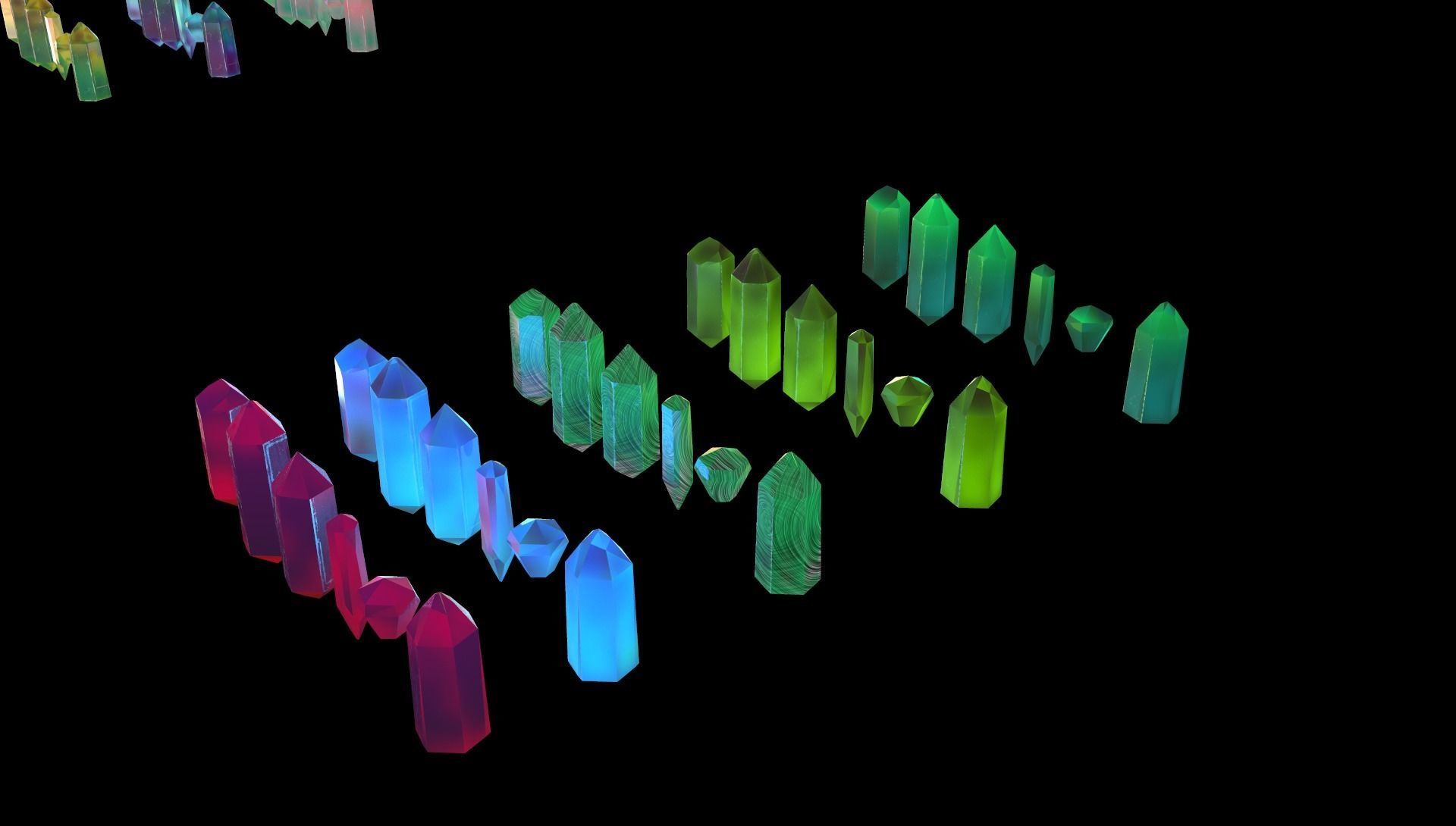 Cristalls asset Low-poly 3D model_2